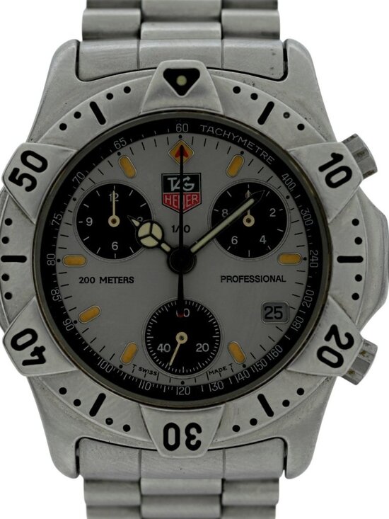 Tag Heuer 38mm Men\'s 2000 Series Swiss Quartz Chronograph SS Watch- 540.206 R! main image 5